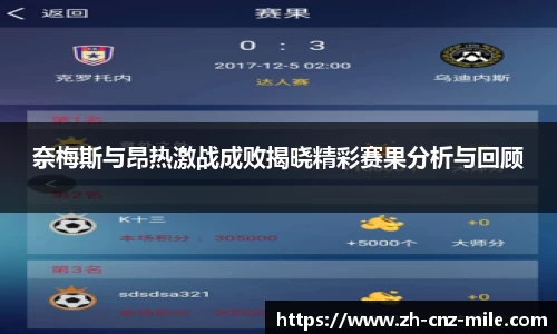 奈梅斯与昂热激战成败揭晓精彩赛果分析与回顾